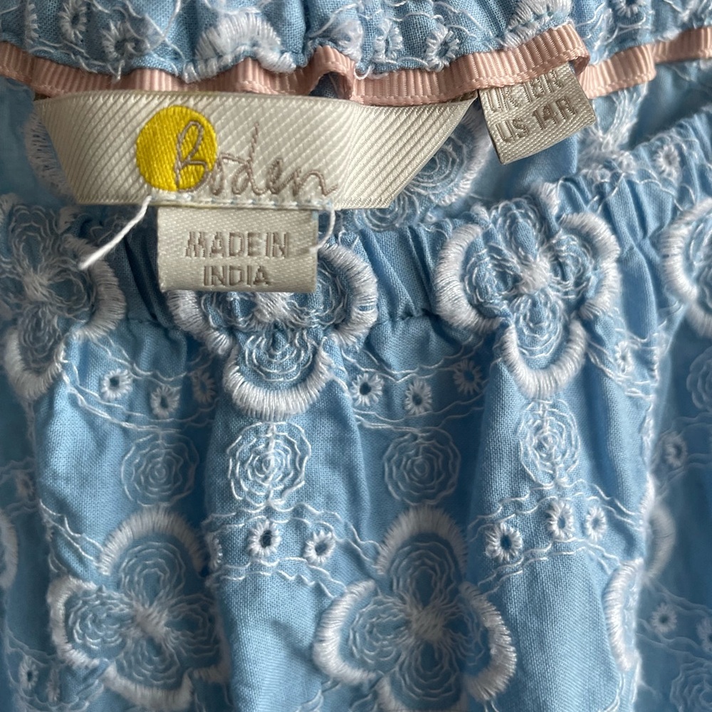 Boden Light Blue Floral Embroidered Scoop Neck Dress - Picture 7 of 10